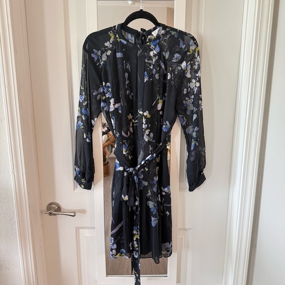 Reiss Floral Printed Dress Size 8 Color Blue - Picture 1 of 3